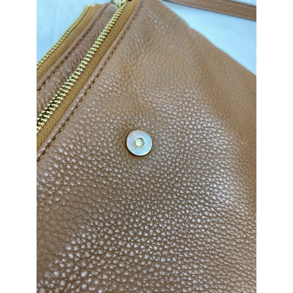 Michael kors Bifold Small Brown Pebbled Leather Crossbody Shoulder Handbag Card - Picture 11 of 16